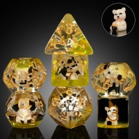 Animal Resin Dice 16mm Resin DND Dice Set Wholesale Polyhedral DND Resin Dice Set D4 D6 D8 D10 D12 D20 d&d Custom Gaming Dice Animal Core Dice for DND RPG MTG Table Games