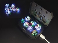 Custom Light up DND Dice Rechargeable with Charging Box 7 PCS LED Electronic Dice Dungeons and Dragons Dice for Tabletop Games